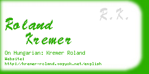 roland kremer business card